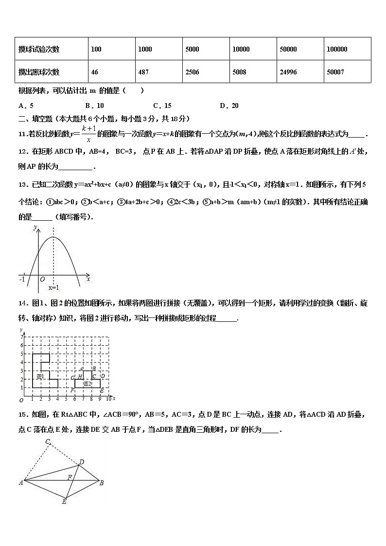 2022届云南省大理州祥云县重点达标名校中考数学模拟精编试卷含解析第3页