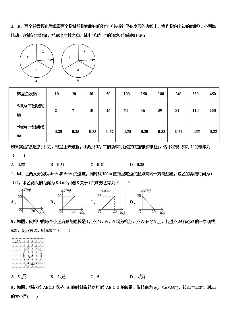 2022届天津市东丽区中考数学五模试卷含解析02