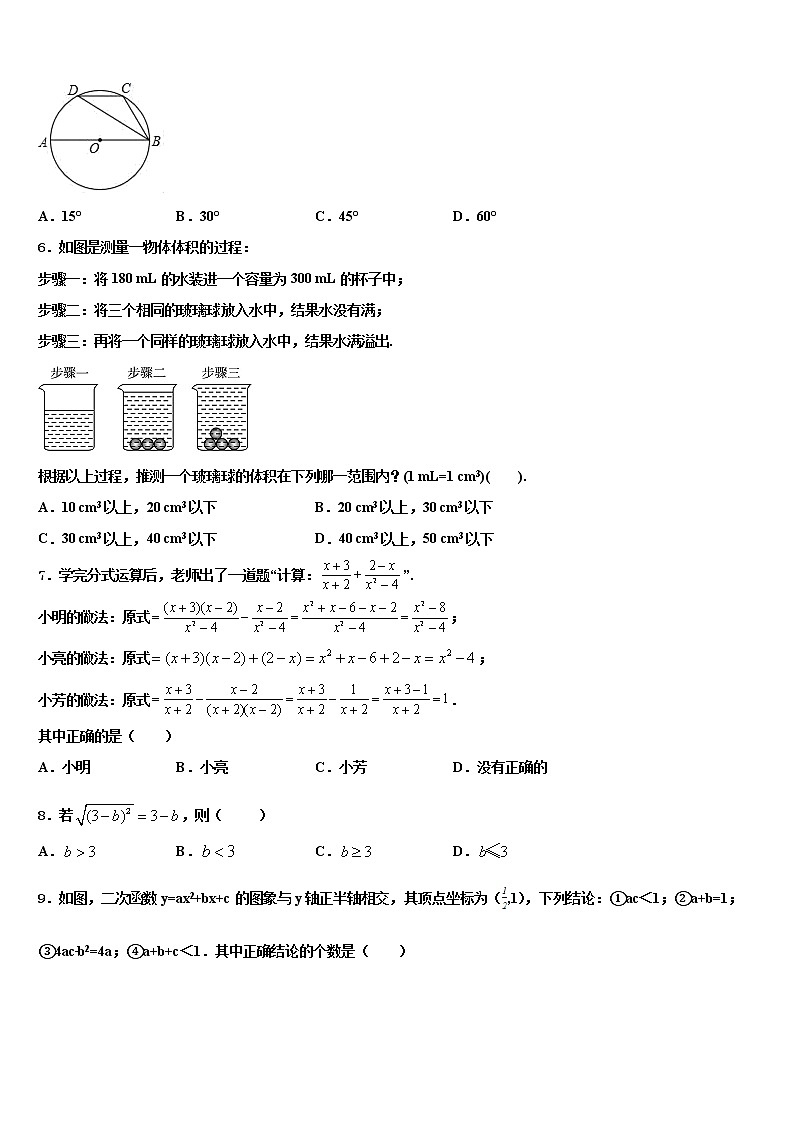 2022年安徽省淮北市杜集区中考联考数学试卷含解析02