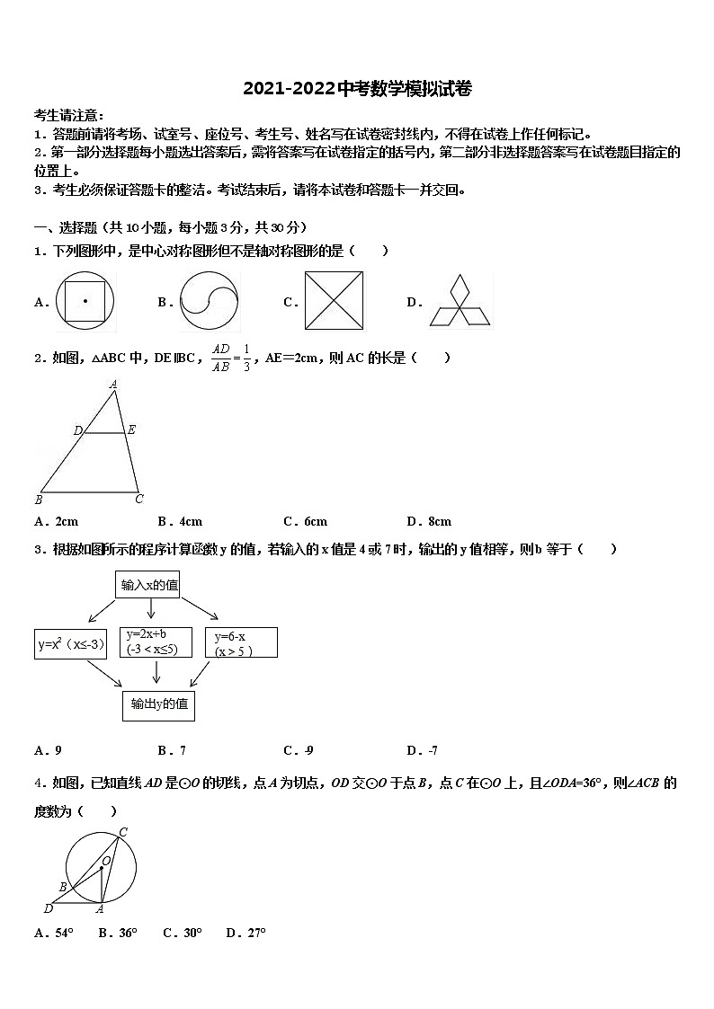2022年福建省莆田市第二十四中学中考联考数学试题含解析第1页