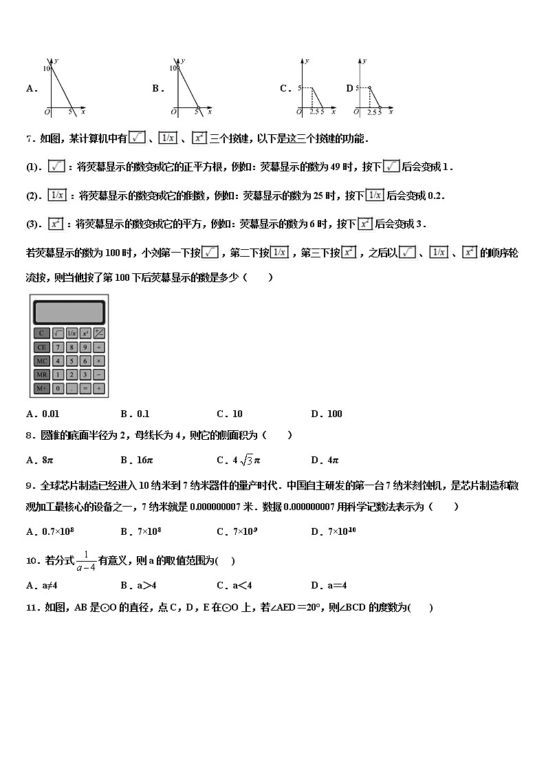 2022年安徽省六安市重点中学中考数学模拟预测题含解析02