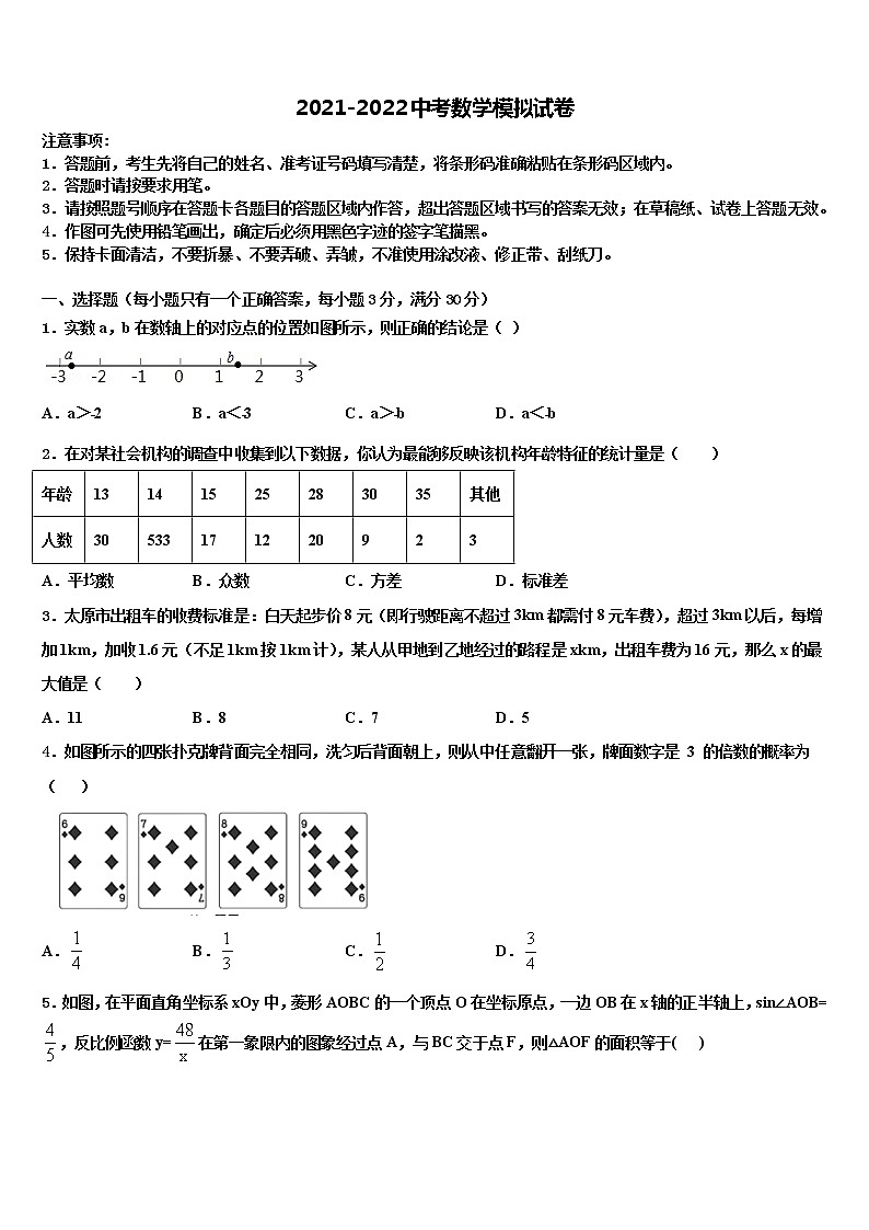 2022年贵州季期第三实验校中考数学猜题卷含解析01