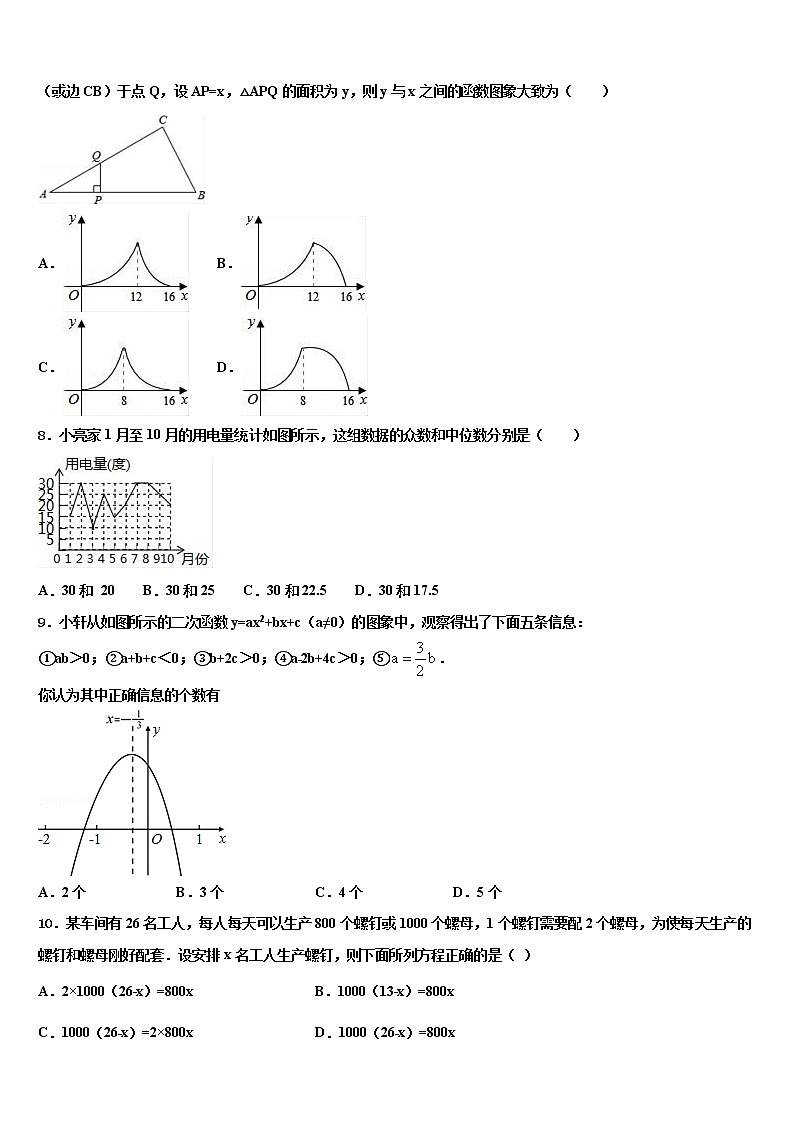 2022年黑龙江省哈尔滨市香坊区中考适应性考试数学试题含解析02