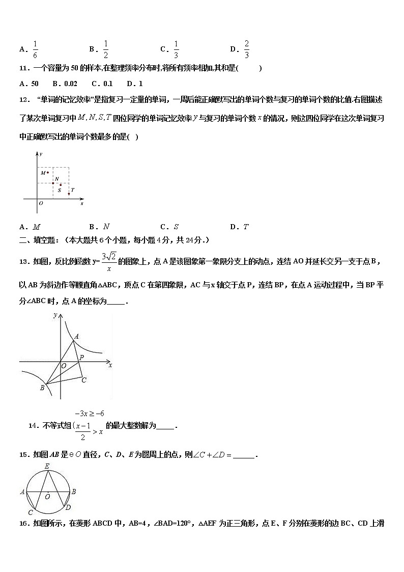 2022年湖北省宜昌市点军区天问校中考四模数学试题含解析03