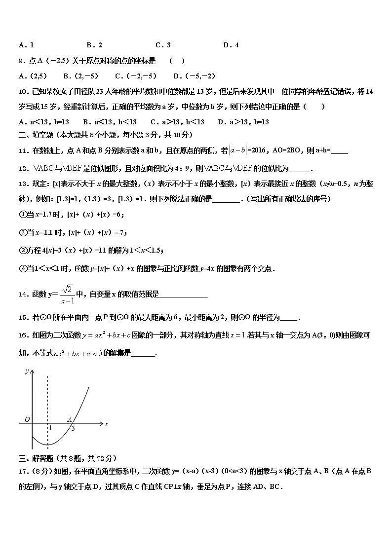 2022年河南省商城县长竹园第一中学中考适应性考试数学试题含解析02