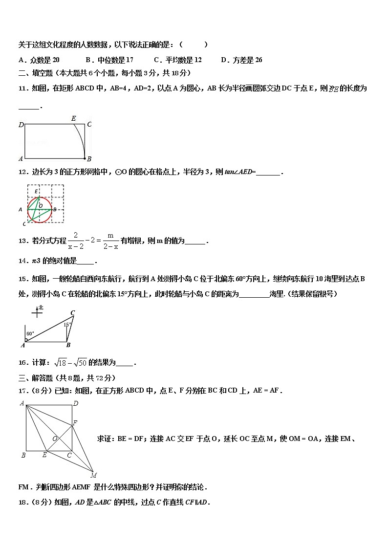 2022年黑龙江省鸡东县重点达标名校中考五模数学试题含解析第3页