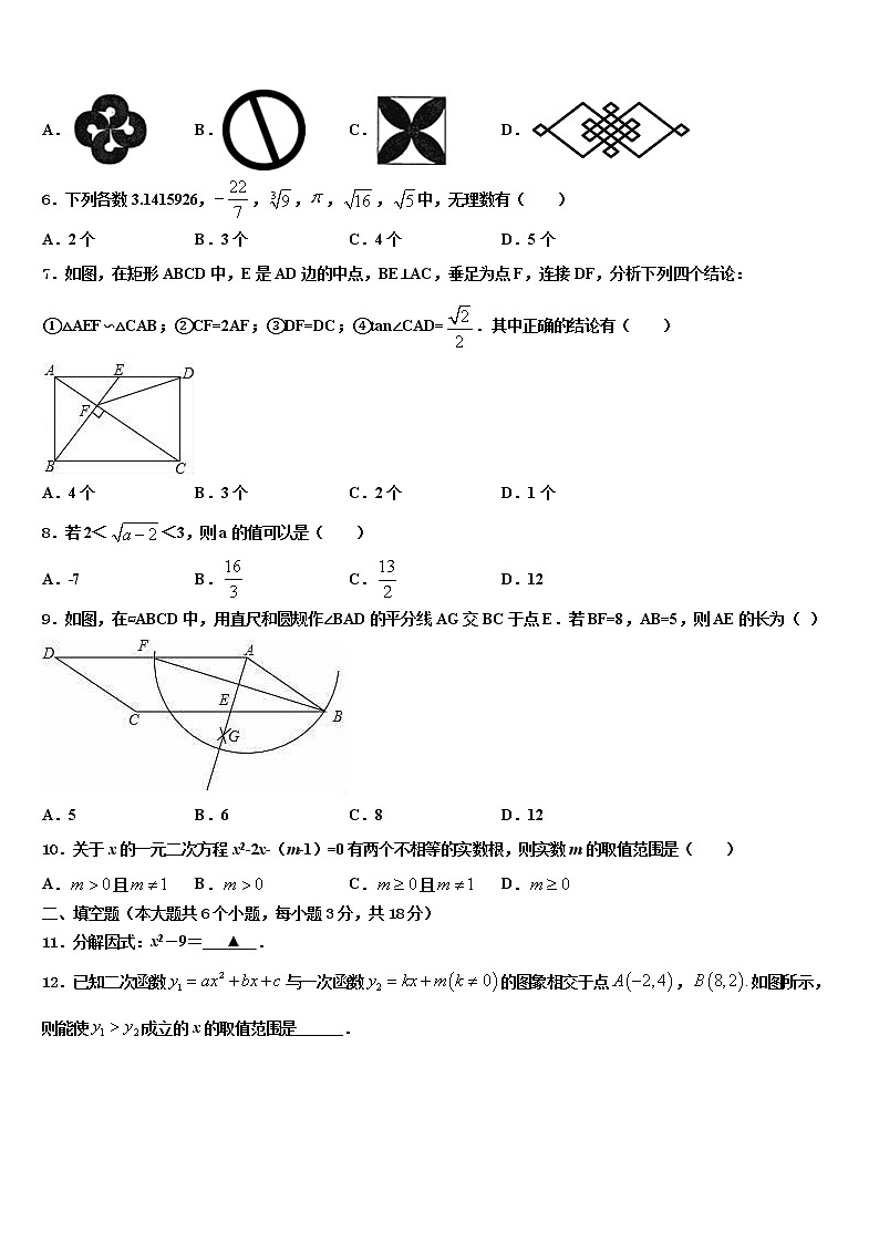 2022年江苏省南通市第一中学中考数学对点突破模拟试卷含解析第2页
