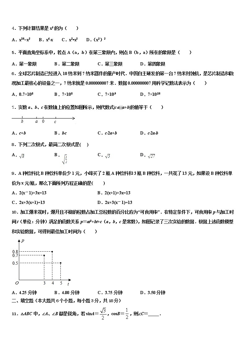 2022年江苏省金坛区中考数学最后冲刺模拟试卷含解析02