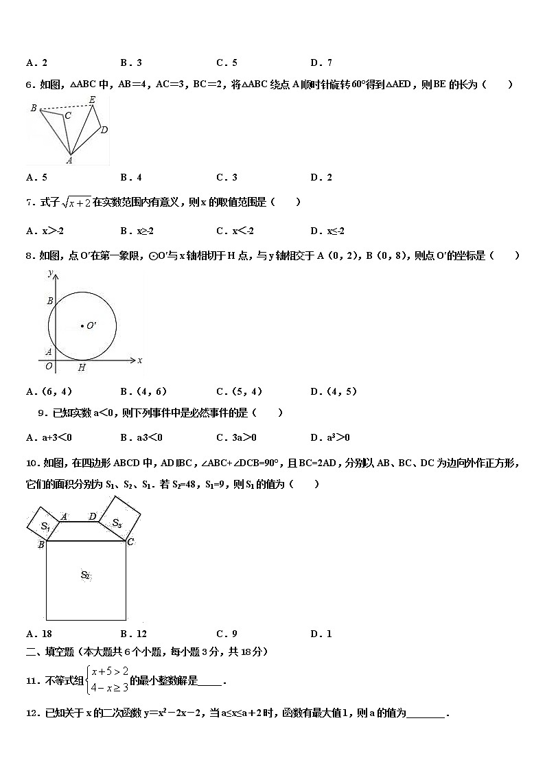2022年江苏省泰州中学中考数学五模试卷含解析02