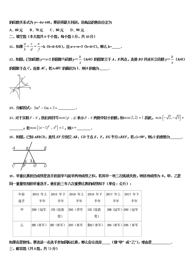 2022年江西省景德镇市乐平市中考数学考试模拟冲刺卷含解析第3页