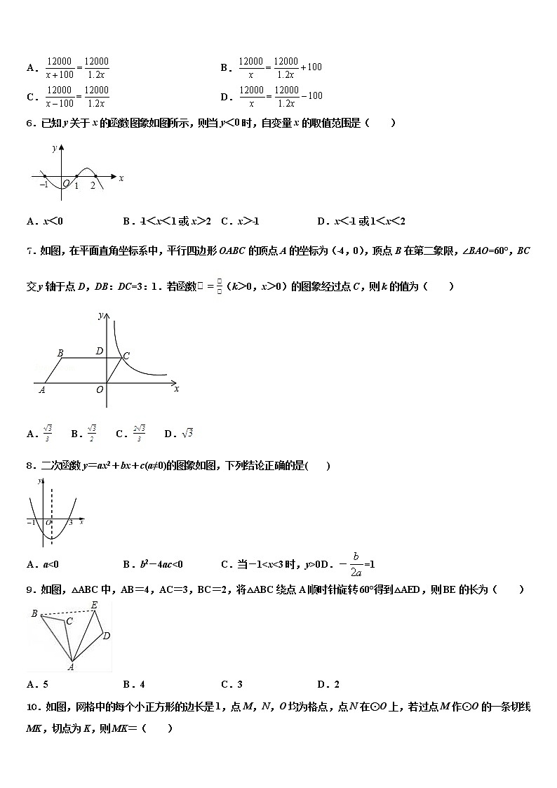 2022年江苏省无锡市小黄卷重点中学中考数学押题试卷含解析02