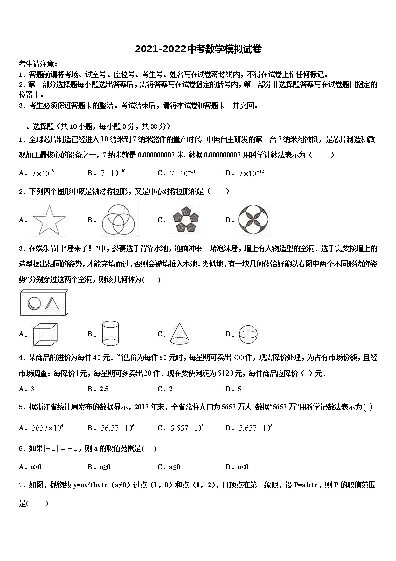 2022年山东省青州市吴井初级中学中考数学最后冲刺浓缩精华卷含解析第1页