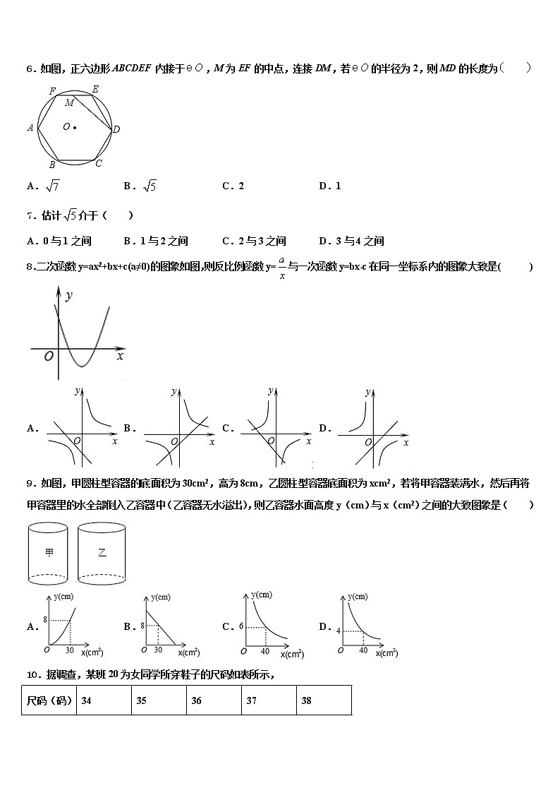 2022年山东省潍坊市临朐县达标名校毕业升学考试模拟卷数学卷含解析第2页