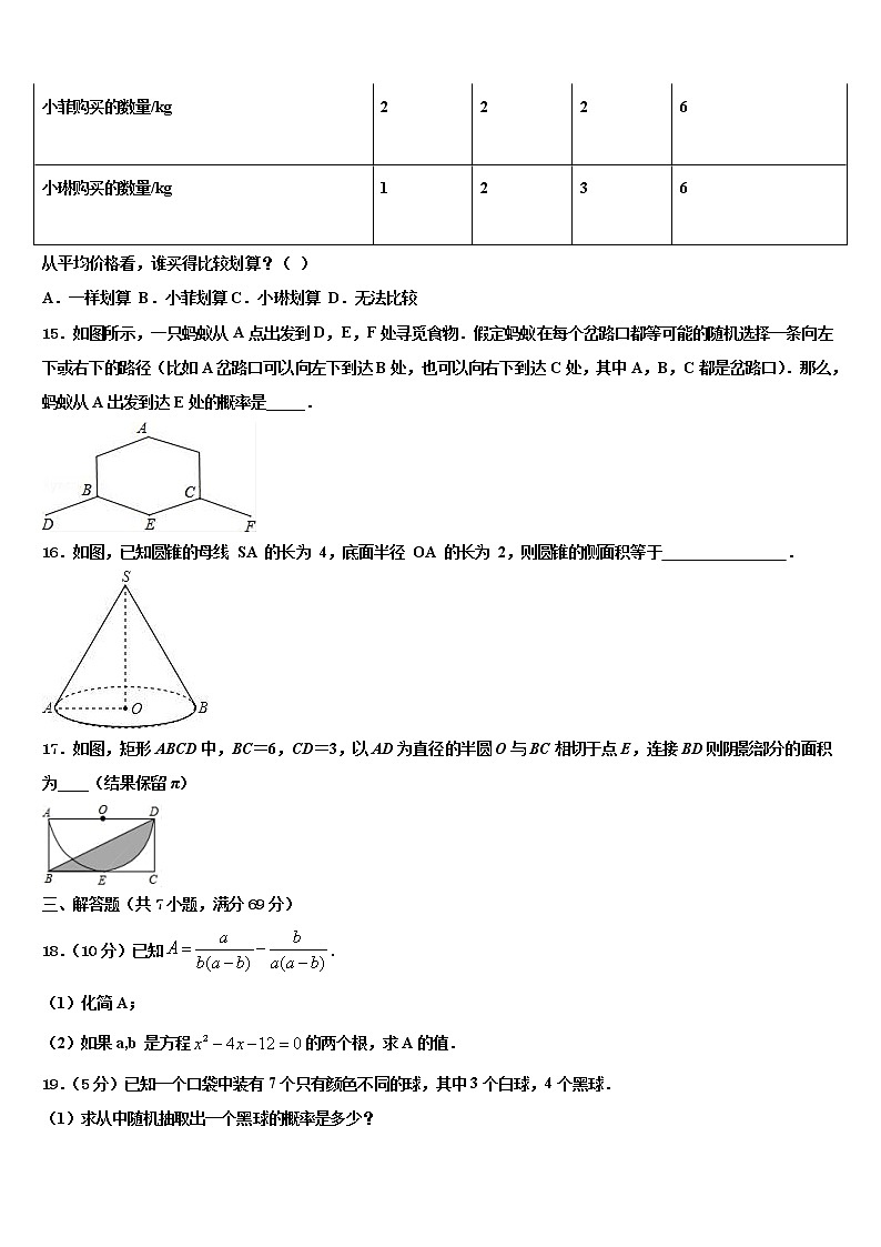 2022年山东省利津县重点名校中考数学最后冲刺浓缩精华卷含解析第3页