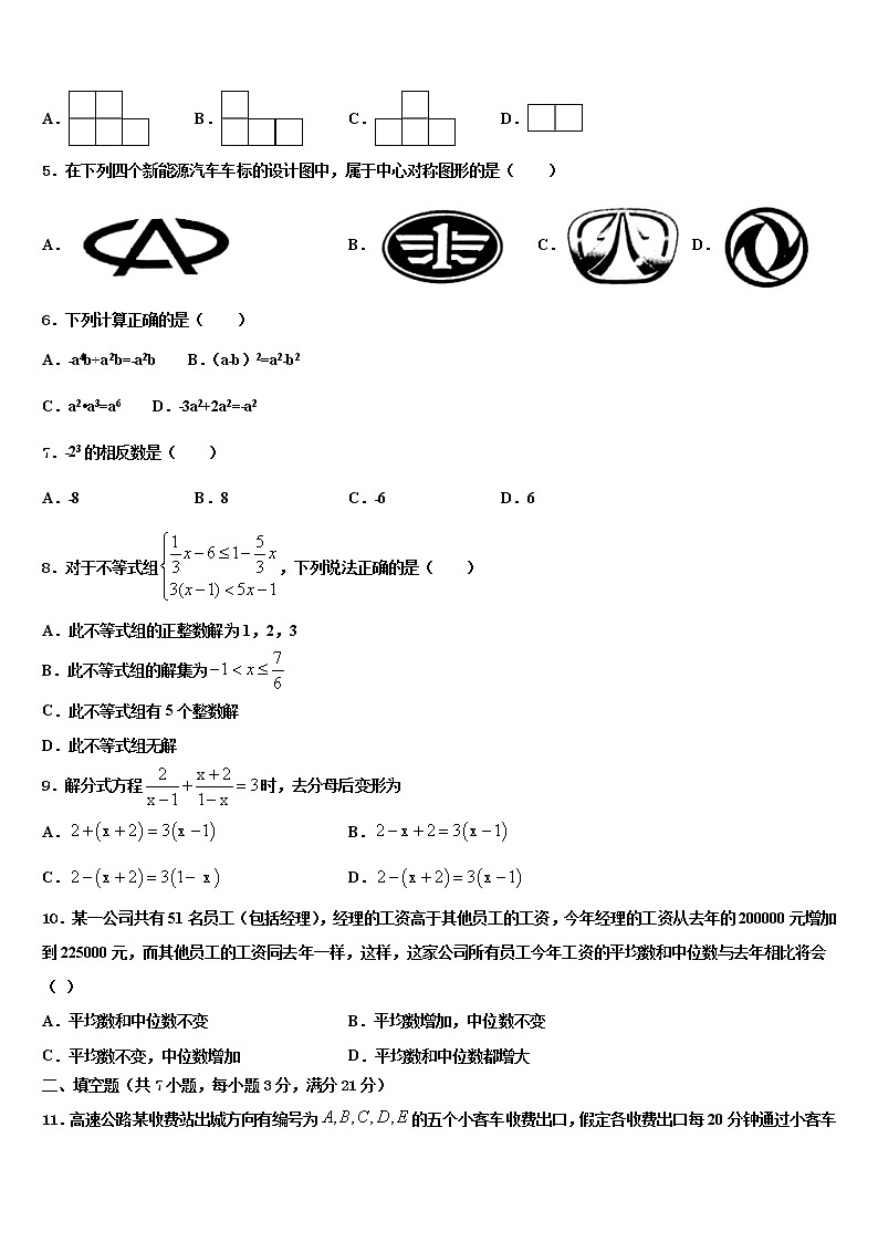 2022年山东省莱芜市陈毅中学中考数学押题试卷含解析第2页