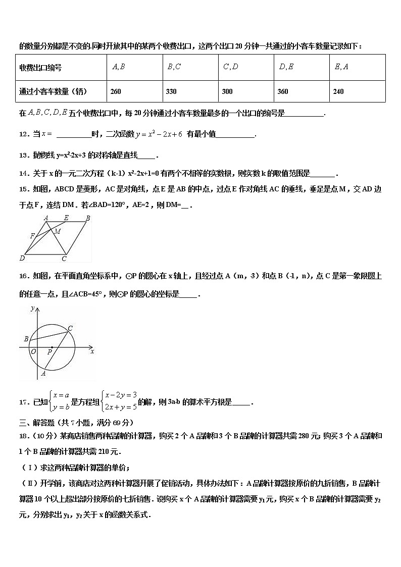 2022年山东省莱芜市陈毅中学中考数学押题试卷含解析第3页