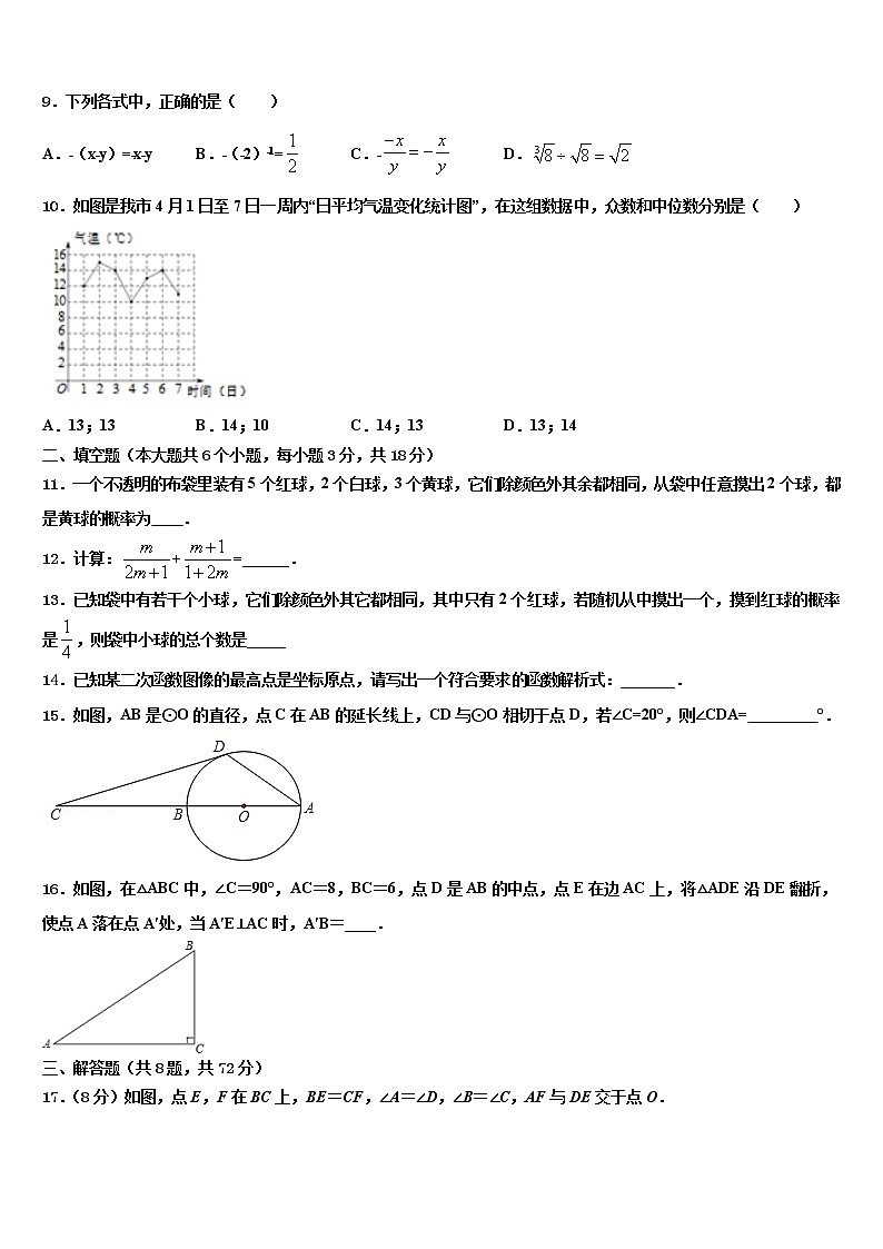 2022年山东省临沭县中考数学模拟预测试卷含解析03