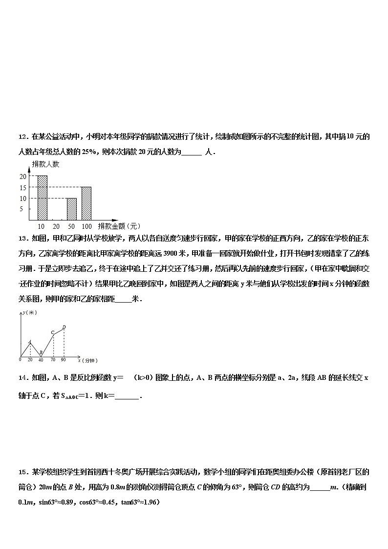2022年山东省青岛43中重点中学中考四模数学试题含解析第3页