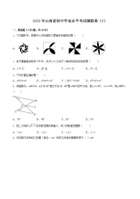 2022年云南省初中学业水平考试模拟卷（2）(word版无答案)