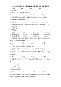 2022年浙江省绍兴市诸暨市毕业生适应性考试数学试题(word版含答案)