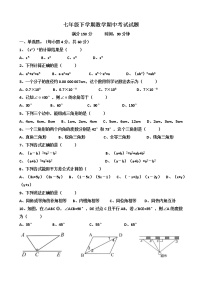 山东省济南第五十六中学2021--2022学年七年级下学期期中数学试题（含答案）