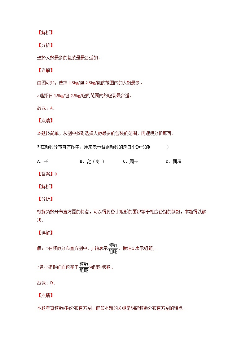 10.2 直方图-2021-2022学年七年级数学第二学期课后练习 (人教版)(解析版)02