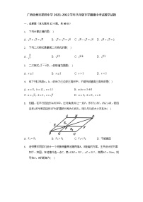 广西钦州市第四中学2021-2022学年八年级下学期期中考试数学试题（含答案）