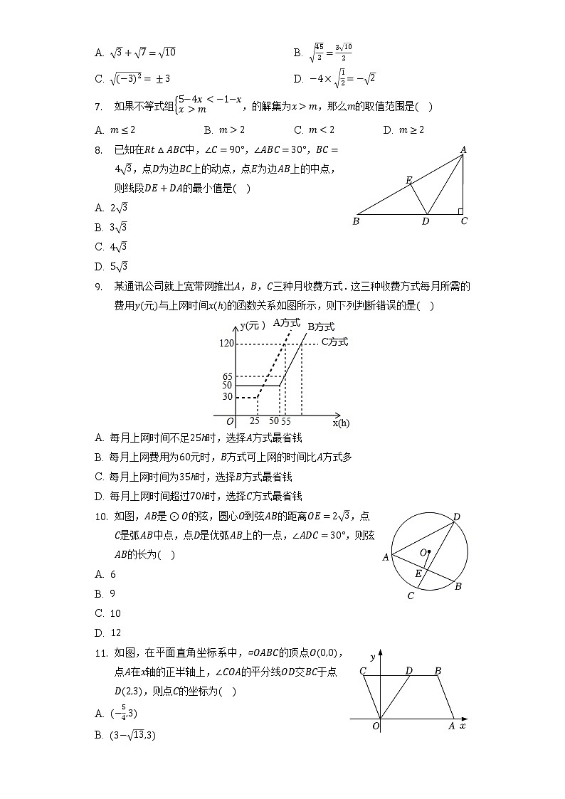 2022年山东省聊城市东昌府区中考数学一模试卷（含解析）02