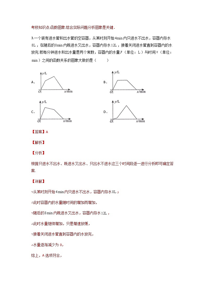 19.1.2 函数的图象-2021-2022学年八年级数学下学期课后练习 (人教版)（解析版）第3页