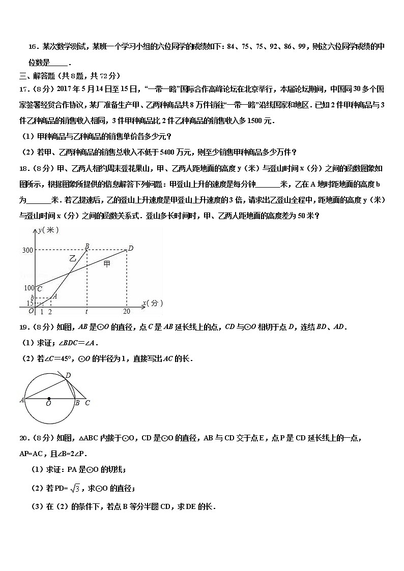 2022年云南大附属中学中考考前最后一卷数学试卷含解析03