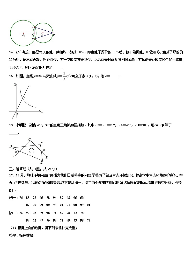 2022年陕西省西安市东城一中学初中数学毕业考试模拟冲刺卷含解析第3页