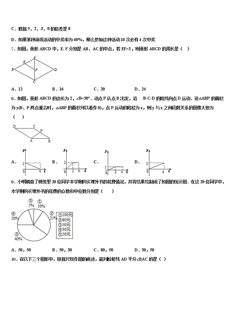 2022年四川省自贡市名校中考四模数学试题含解析02