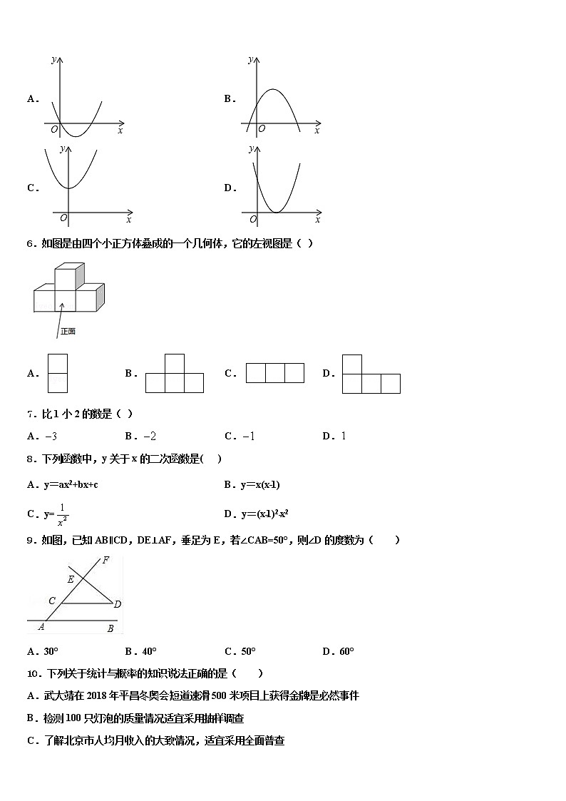 2022年浙江省湖州市十一中重点中学中考数学最后冲刺浓缩精华卷含解析第2页
