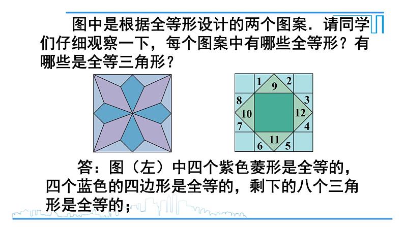 人教版八年级数学上册 第十二章 数学活动 用全等形设计图案 课件06