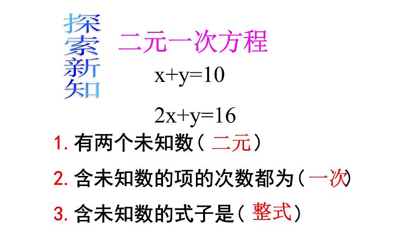 人教版初中数学七年级下册  8.1 二元一次方程组 (课件)第7页