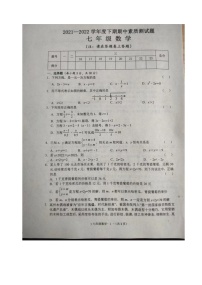 河南省驻马店市泌阳县2021-2022学年度下期期中素质测试题七年级数学（含答案）