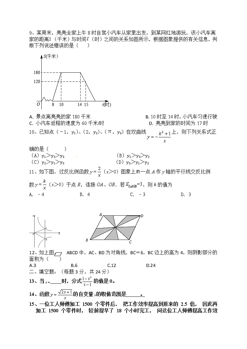 湖南省衡阳师范学院祁东附属中学2021-2022学年八年级下学期期中考试数学试题（含答案）02