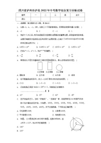 四川省泸州市泸县2022年中考数学综合复习诊断试卷(word版含答案)