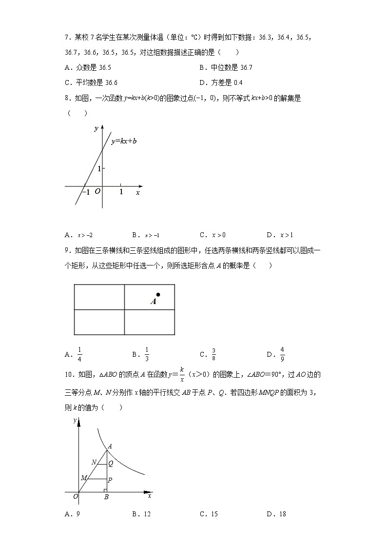 2022年广东省韶关乐昌市初中毕业生学业考试模拟（一模）数学试题(word版含答案)02