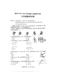 河北省唐山市遵化市2021-2022学年七年级下学期期中考试数学试题（含答案）