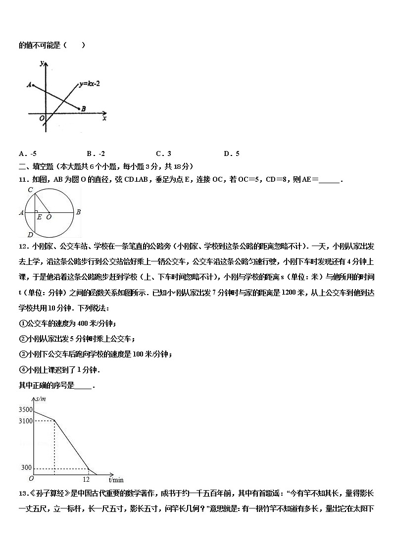甘肃省榆中学县达标名校2022年中考押题数学预测卷含解析03