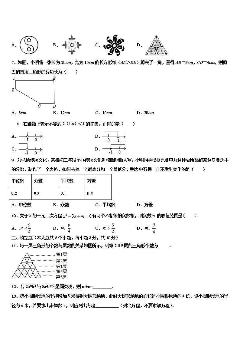 福建省永春三中学片区2021-2022学年中考押题数学预测卷含解析02