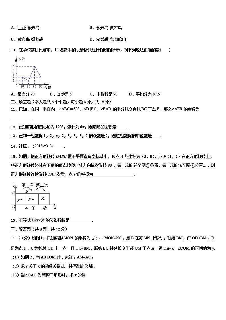 广东省云浮达标名校2022年中考数学适应性模拟试题含解析03