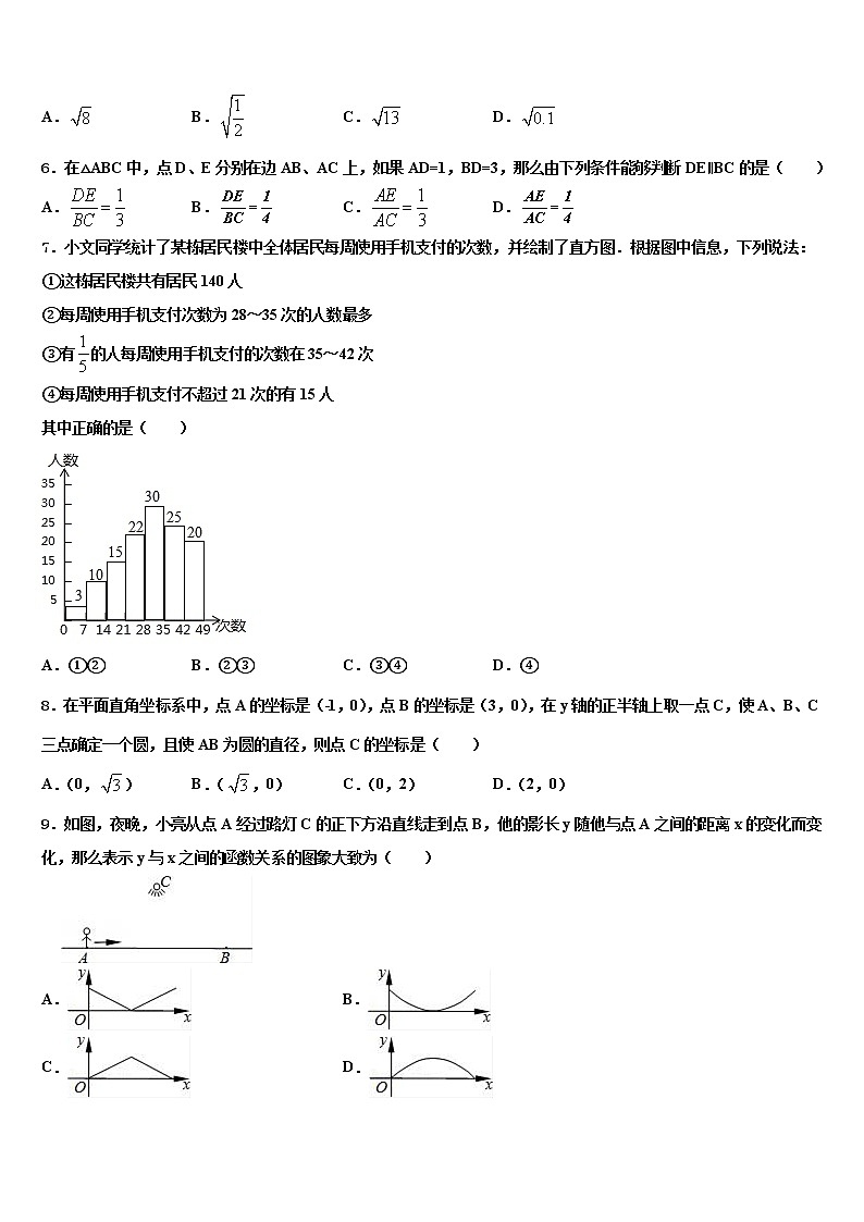河北省青龙满族自治县祖山兰亭中学2021-2022学年中考数学模拟预测试卷含解析02