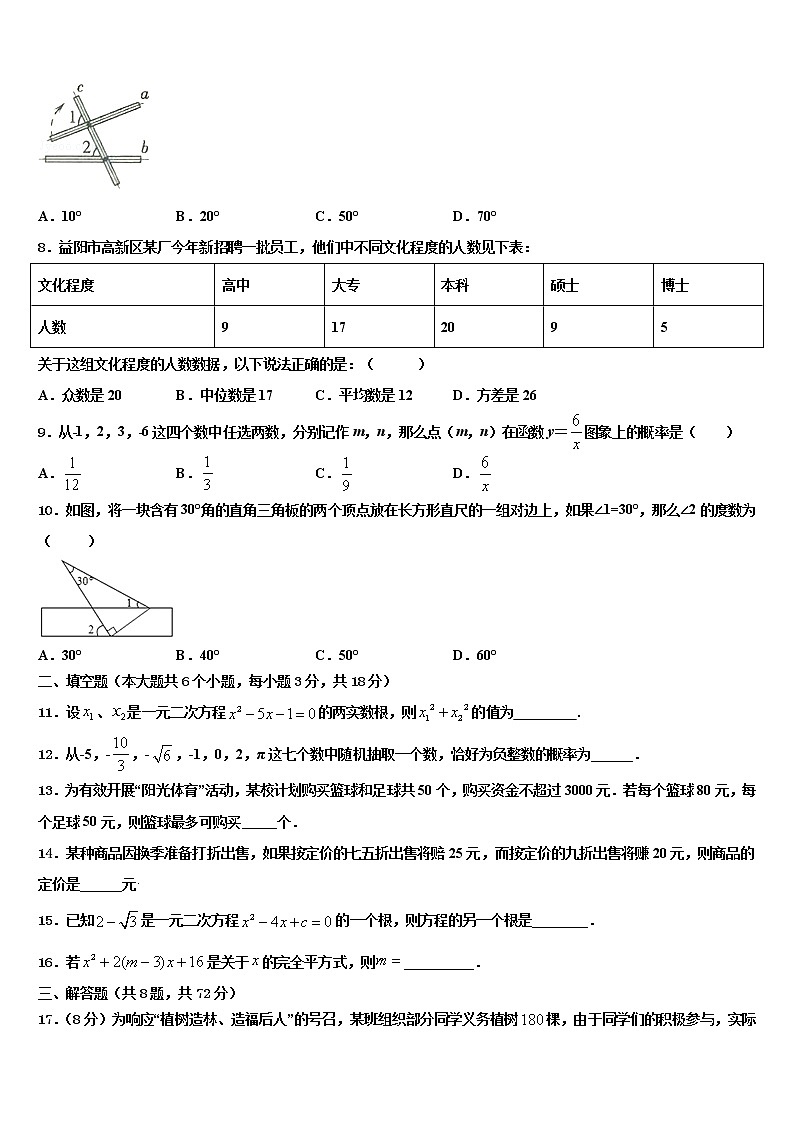海南省屯昌县达标名校2022年十校联考最后数学试题含解析02