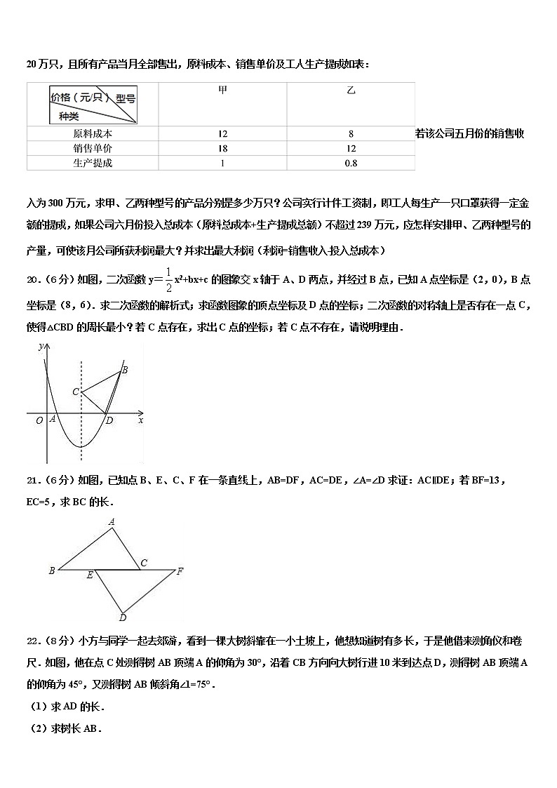 湖北省黄冈市麻城市顺河镇2021-2022学年初中数学毕业考试模拟冲刺卷含解析03
