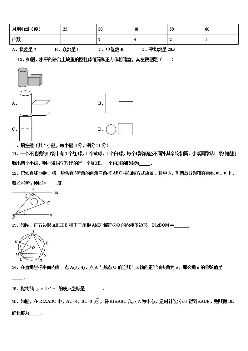 河南省信阳市平桥区明港镇2021-2022学年中考数学猜题卷含解析03
