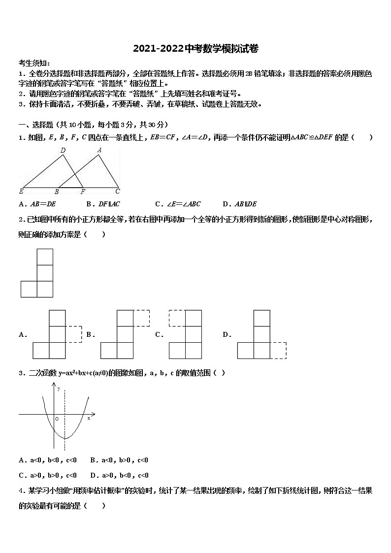 河南省郑州市金水区为民中学2022年中考数学仿真试卷含解析01
