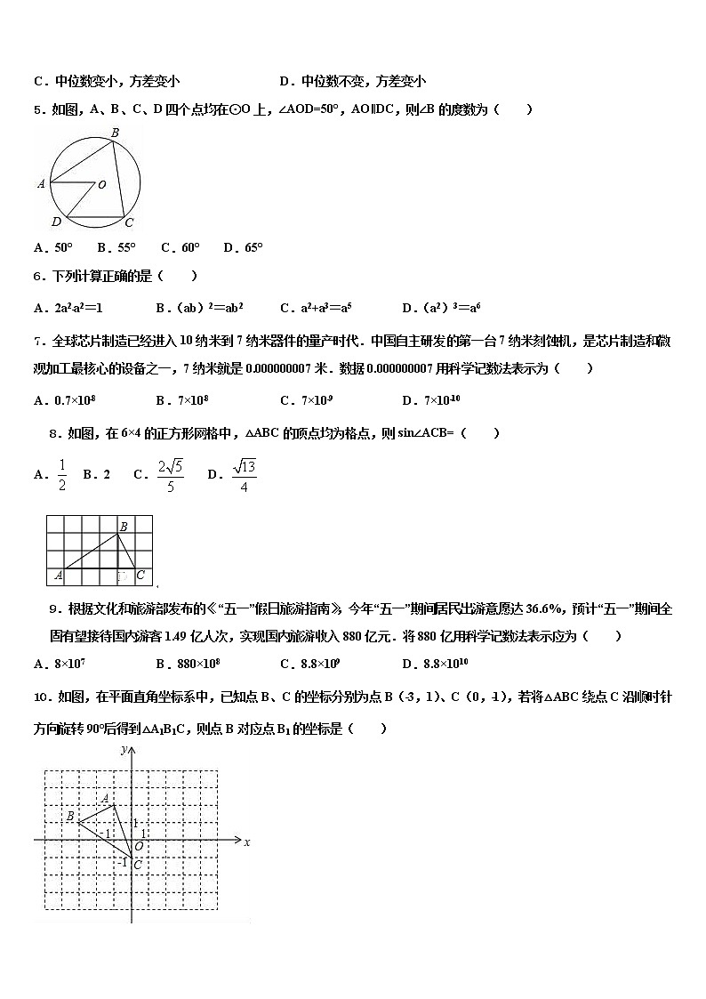 广西南宁市达标名校2022年中考数学考前最后一卷含解析02