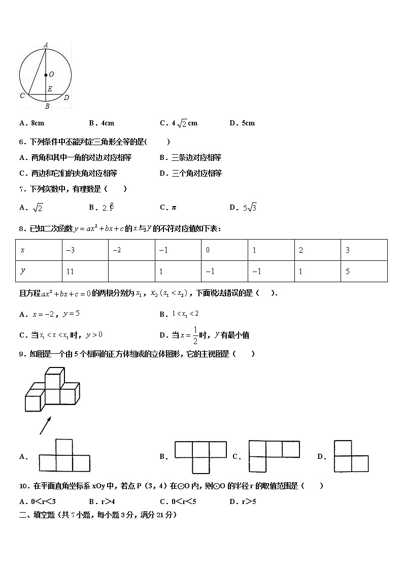 湖南省武冈市第一中学2022年中考数学对点突破模拟试卷含解析第2页